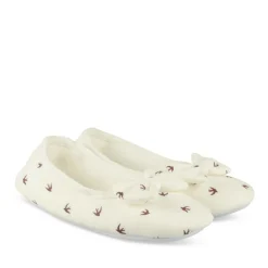 Chaussons Ballerine BLANC Femme Motif Animal A Enfiler