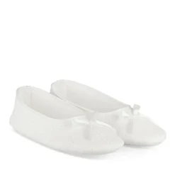 Chaussons Ballerine BLANC Femme Motif Uni A Enfiler