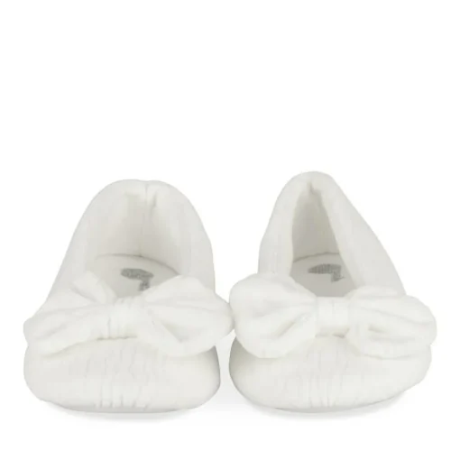 Chaussons Ballerine BLANC Femme Motif Uni A Enfiler