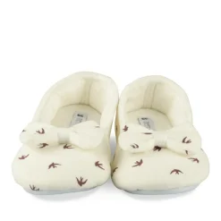 Chaussons Ballerine BLANC Femme Motif Animal A Enfiler