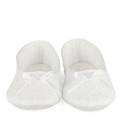 Chaussons Ballerine BLANC Femme Motif Uni A Enfiler