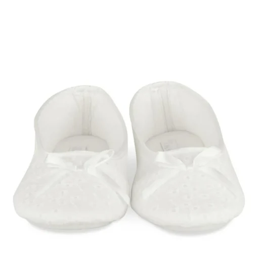 Chaussons Ballerine BLANC Femme Motif Uni A Enfiler