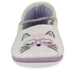 Chaussons Ballerine BLANC Fille Motif Animal A Enfiler
