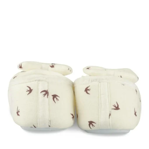 Chaussons Ballerine BLANC Femme Motif Animal A Enfiler