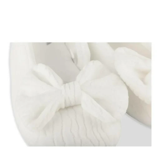 Chaussons Ballerine BLANC Femme Motif Uni A Enfiler