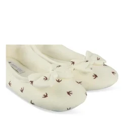 Chaussons Ballerine BLANC Femme Motif Animal A Enfiler