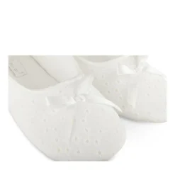 Chaussons Ballerine BLANC Femme Motif Uni A Enfiler