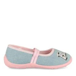 Chaussons Ballerine BLEU Fille Motif Uni A Enfiler