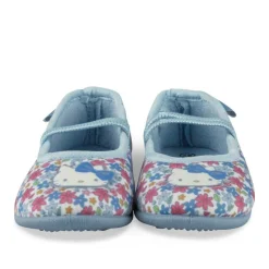 Chaussons Ballerine BLEU Fille Motif Fleuri Elastique