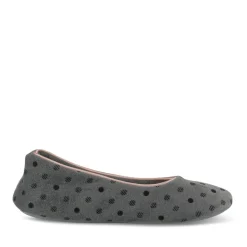 Chaussons Ballerine GRIS Femme Motif A Pois A Enfiler