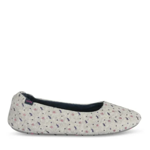 Chaussons Ballerine GRIS Femme Motif Paillettes A Enfiler