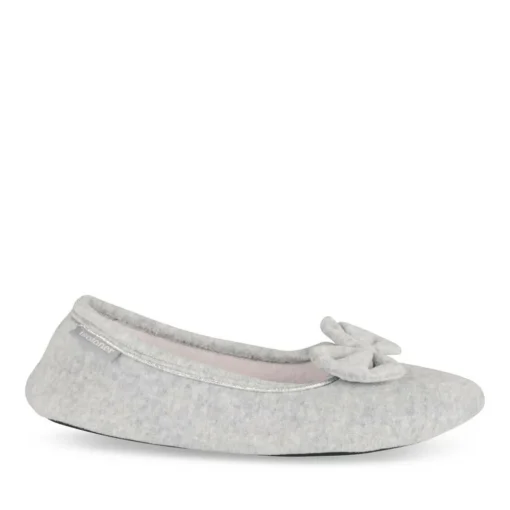 Chaussons Ballerine GRIS Femme Motif Uni A Enfiler