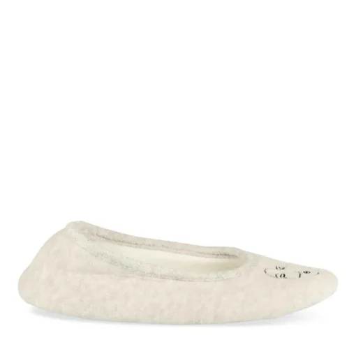 Chaussons Ballerine GRIS Femme Motif Uni A Enfiler