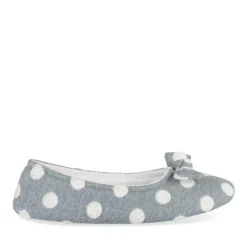 Chaussons Ballerine GRIS Femme Motif A Pois A Enfiler