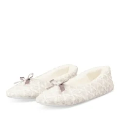 Chaussons Ballerine GRIS Femme Motif Uni A Enfiler