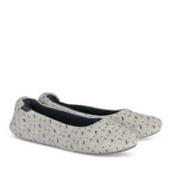 Chaussons Ballerine GRIS Femme Motif Paillettes A Enfiler