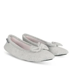 Chaussons Ballerine GRIS Femme Motif Uni A Enfiler