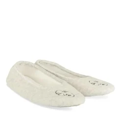 Chaussons Ballerine GRIS Femme Motif Uni A Enfiler