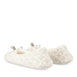 Chaussons Ballerine GRIS Femme Motif Uni A Enfiler