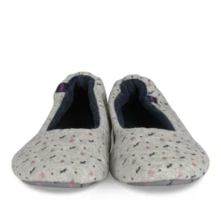Chaussons Ballerine GRIS Femme Motif Paillettes A Enfiler