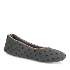 Chaussons Ballerine GRIS Femme Motif A Pois A Enfiler