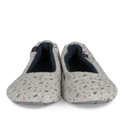 Chaussons Ballerine GRIS Femme Motif Paillettes A Enfiler