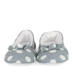 Chaussons Ballerine GRIS Femme Motif A Pois A Enfiler