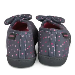 Chaussons Ballerine GRIS Femme Motif A Pois A Enfiler