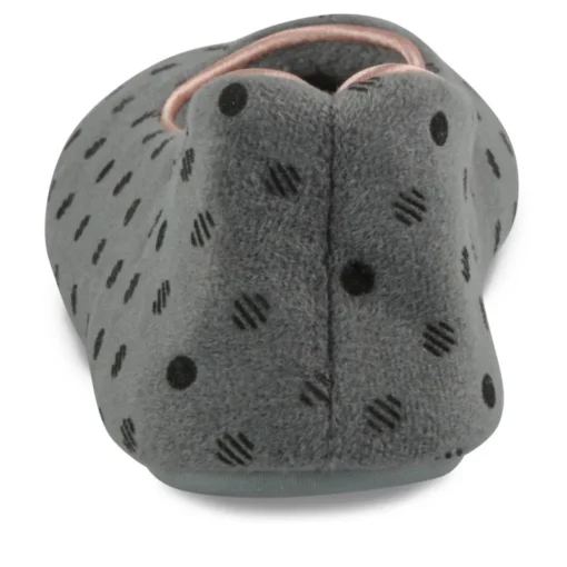 Chaussons Ballerine GRIS Femme Motif A Pois A Enfiler