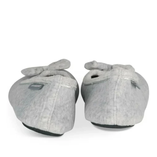 Chaussons Ballerine GRIS Femme Motif Uni A Enfiler