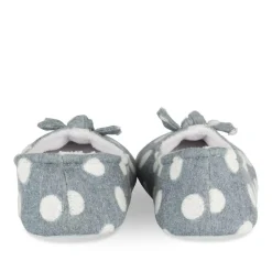 Chaussons Ballerine GRIS Femme Motif A Pois A Enfiler