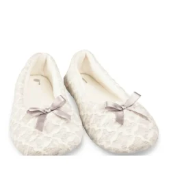Chaussons Ballerine GRIS Femme Motif Uni A Enfiler