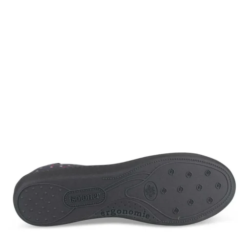 Chaussons Ballerine GRIS Femme Motif A Pois A Enfiler