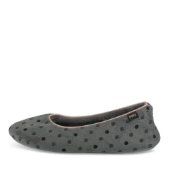 Chaussons Ballerine GRIS Femme Motif A Pois A Enfiler