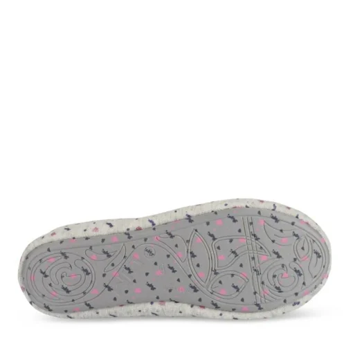 Chaussons Ballerine GRIS Femme Motif Paillettes A Enfiler