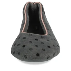 Chaussons Ballerine GRIS Femme Motif A Pois A Enfiler
