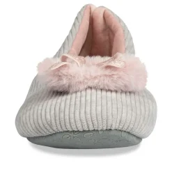 Chaussons Ballerine GRIS Femme Motif Uni A Enfiler