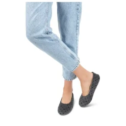 Chaussons Ballerine GRIS Femme Motif A Pois A Enfiler