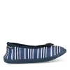 Chaussons Ballerine MARINE Femme Motif Rayures A Enfiler