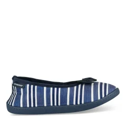 Chaussons Ballerine MARINE Femme Motif Rayures A Enfiler