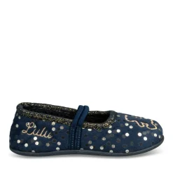 Chaussons Ballerine MARINE Fille Motif A Pois Elastique