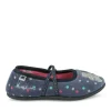 Chaussons Ballerine MARINE Fille Motif A Pois Elastique