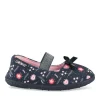 Chaussons Ballerine MARINE Fille Motif Fleuri A Enfiler