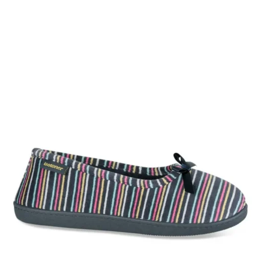 Chaussons Ballerine MARINE Femme Motif Uni A Enfiler