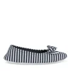 Chaussons Ballerine MARINE Femme Motif Rayures A Enfiler