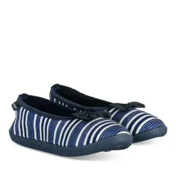 Chaussons Ballerine MARINE Femme Motif Rayures A Enfiler