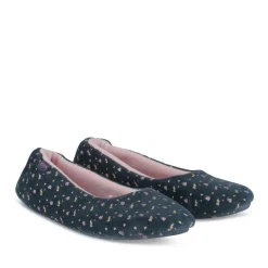 Chaussons Ballerine MARINE Femme Motif Paillettes A Enfiler