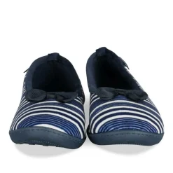 Chaussons Ballerine MARINE Femme Motif Rayures A Enfiler