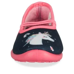 Chaussons Ballerine MARINE Fille Motif Licorne A Enfiler