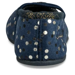 Chaussons Ballerine MARINE Fille Motif A Pois Elastique